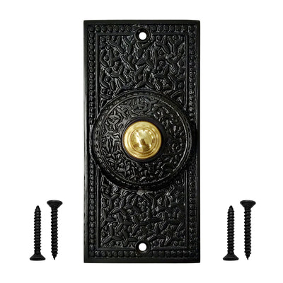 Decorative Doorbell Button – Finest Quality Bell Push Button – Easy to Install Calling Bell Button – ‎Antique Black