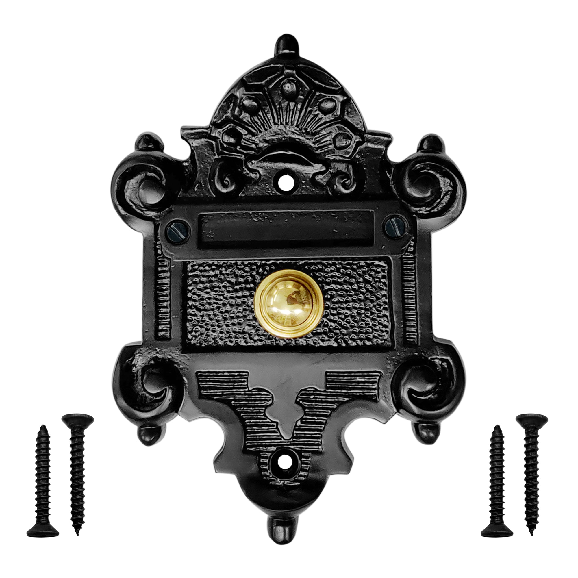 Decorative Doorbell Button – Finest Quality Bell Push Button – Easy to Install Calling Bell Button – ‎Antique Black