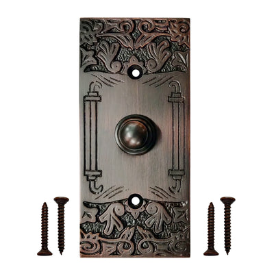 Decorative Doorbell Button – Finest Quality Bell Push Button – Easy to Install Calling Bell Button – Oil Rubbed Bronze