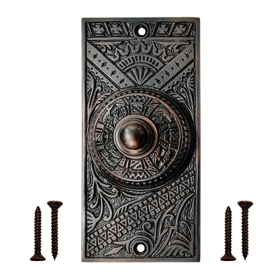 Decorative Doorbell Button – Finest Quality Bell Push Button – Easy to Install Calling Bell Button – Oil Rubbed Bronze