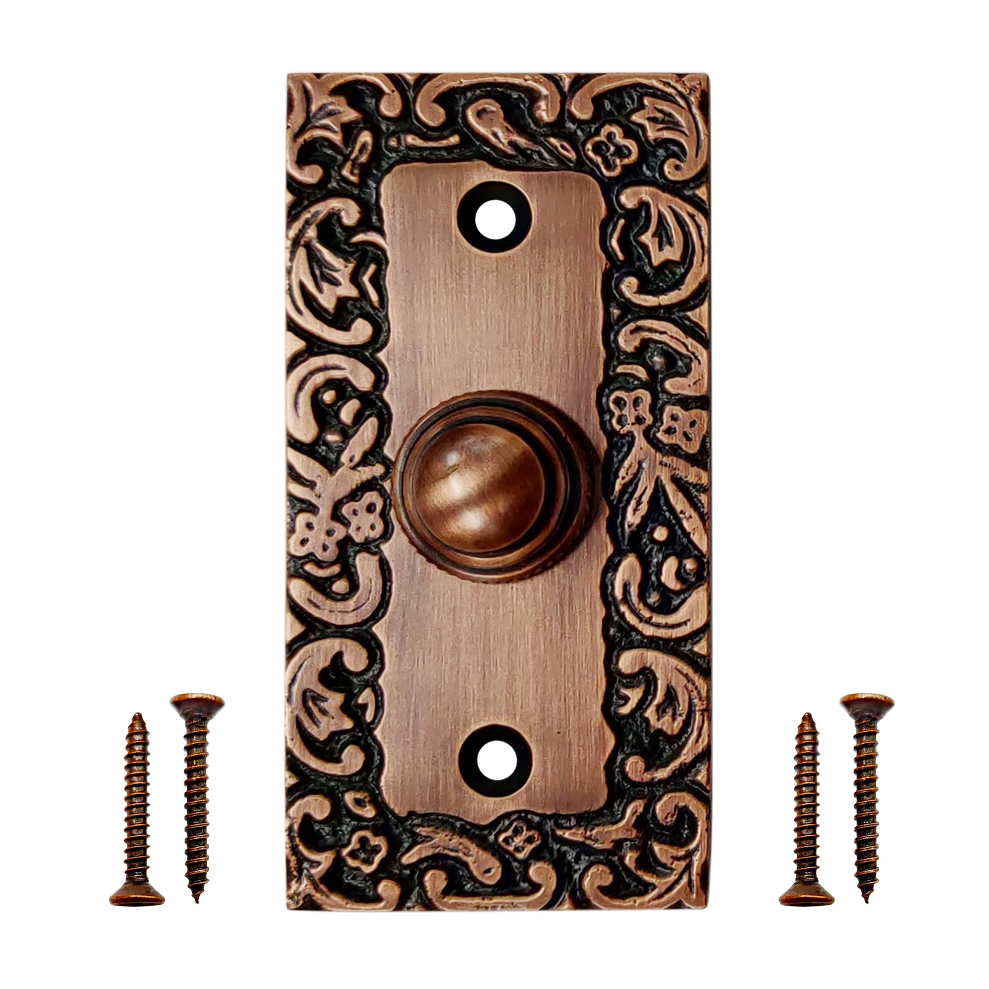 Decorative Doorbell Button – Finest Quality Bell Push Button – Easy to Install Calling Bell Button – ‎Antique Copper