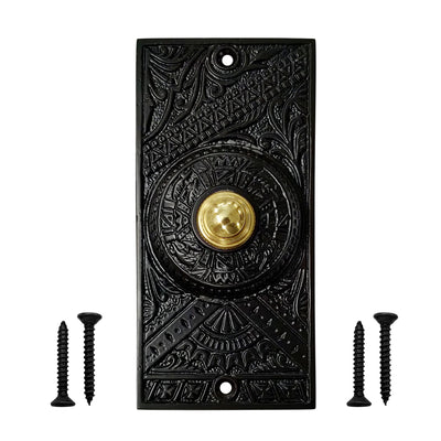 Decorative Doorbell Button – Finest Quality Bell Push Button – Easy to Install Calling Bell Button – Antique Black