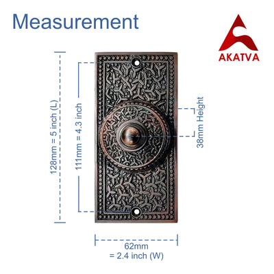 Decorative Doorbell Button – Finest Quality Bell Push Button – Easy to Install Calling Bell Button – ‎Oil Rubbed Bronze