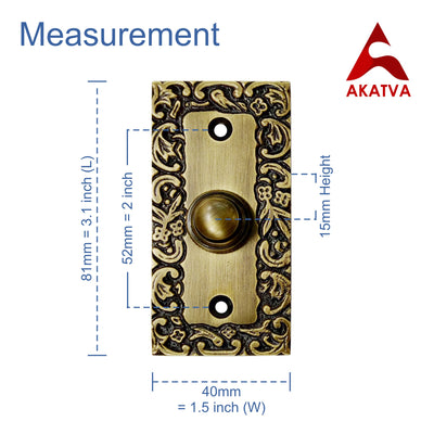 Decorative Doorbell Button – Finest Quality Bell Push Button – Easy to Install Calling Bell Button – ‎Antique Brass