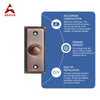 Decorative Doorbell Button – Finest Quality Bell Push Button – Easy to Install Calling Bell Button – Antique Copper