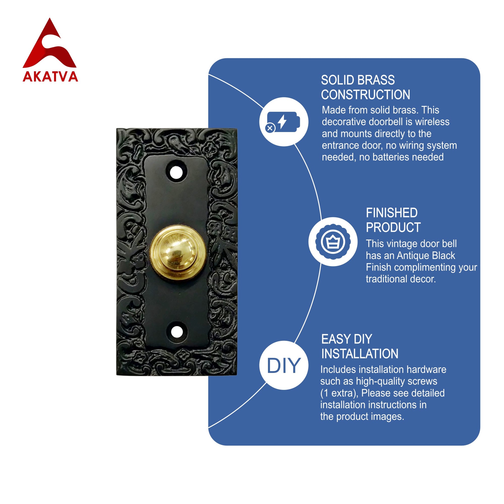 Decorative Doorbell Button – Finest Quality Bell Push Button – Easy to -  akatva