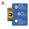 Decorative Doorbell Button – Finest Quality Bell Push Button – Easy to Install Calling Bell Button – Antique Brass Finish