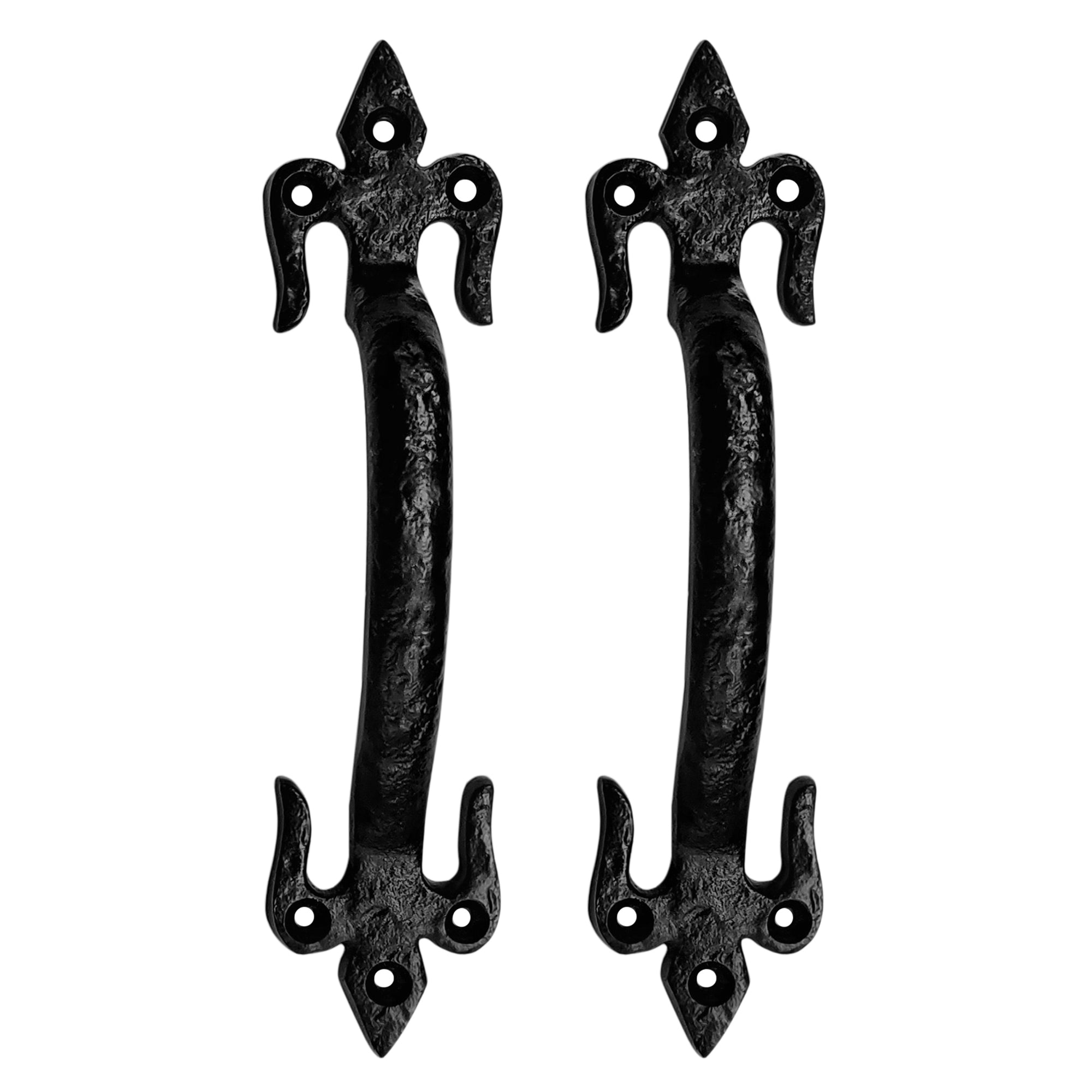 6.9" Black Antique Iron Door and Cabinet Pull (Black Powder Coated) – Furniture Door Pull Antique – Set of 2 Pieces