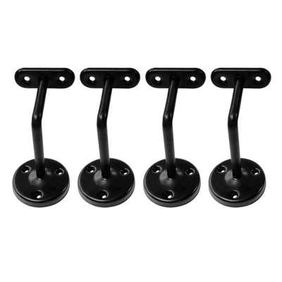 Handrail Bracket – Heavy Duty Brackets for Stairway Support – Black Powder Coated Finish