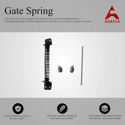 "Limpopo" 10.50” inches Gate Springs Self Closing Outdoor Gates – Gate Closure Black Powder Coated