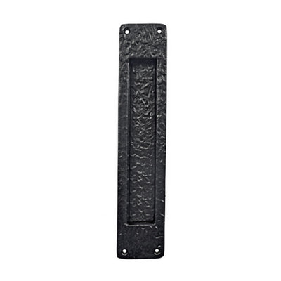 10" Black Antique Iron Flush Pull - Black Powder Coated