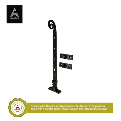 "Songhua" Premium Iron Casement Stay Pack of 2 Piece - Black Powder Coated