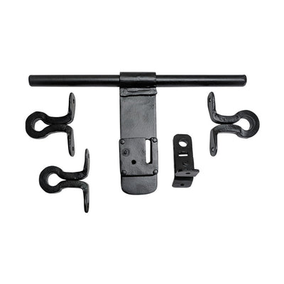 12 Inch Black Antique Iron Aldrop with Key Lock Function - Black Powder Coated