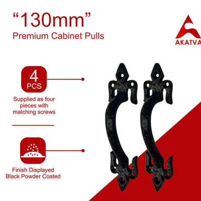 5.1" Premium Cabinet Pulls -Black Powder Coated