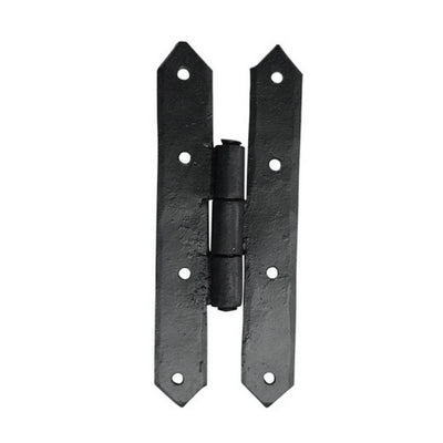 137mm Black Antique Iron Hand Forged H Hinge - Black Powder Coated