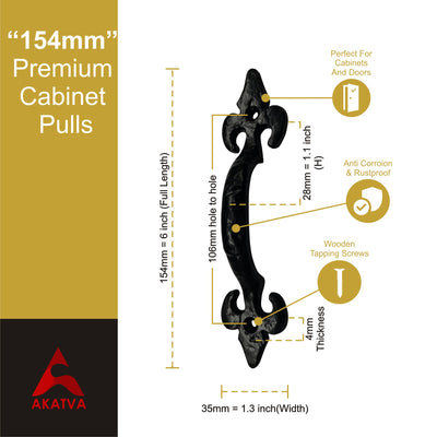 6" Premium Cabinet Pulls - Black Powder Coated