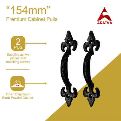 6" Premium Cabinet Pulls - Black Powder Coated