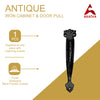 191mm Black Antique Iron Door and Cabinet Pull - Black Powder Coated