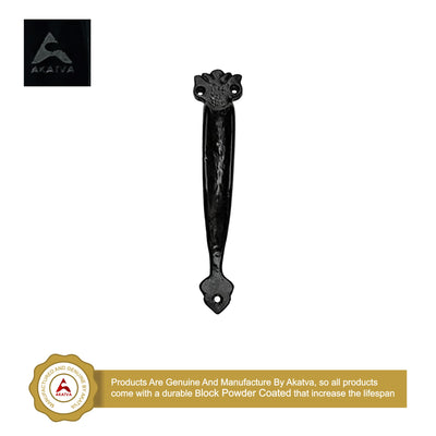 191mm Black Antique Iron Door and Cabinet Pull - Black Powder Coated