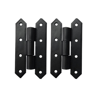 Black Antique Iron Hand Forged H Hinge - Black Powder Coated