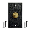 Decorative Doorbell Button – Finest Quality Bell Push Button – Easy to Install Calling Bell Button – Antique Black