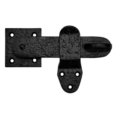 5" Elath Black Antique Gate Flip Latch Safety Door Lock Heavy Duty - Black Powder Coated Finish