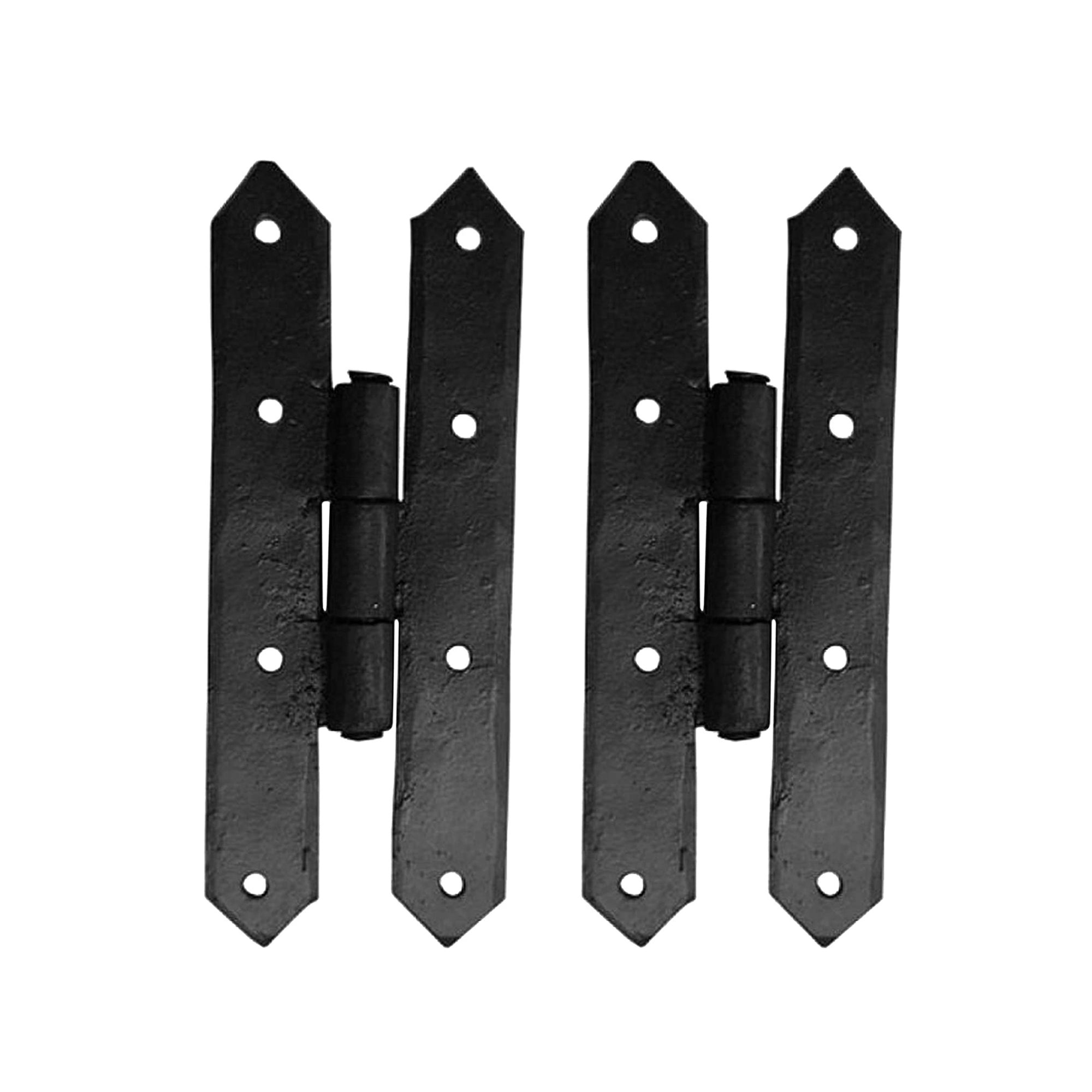 137mm Black Antique Iron Hand Forged H Hinge - Black Powder Coated