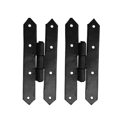 137mm Black Antique Iron Hand Forged H Hinge - Black Powder Coated