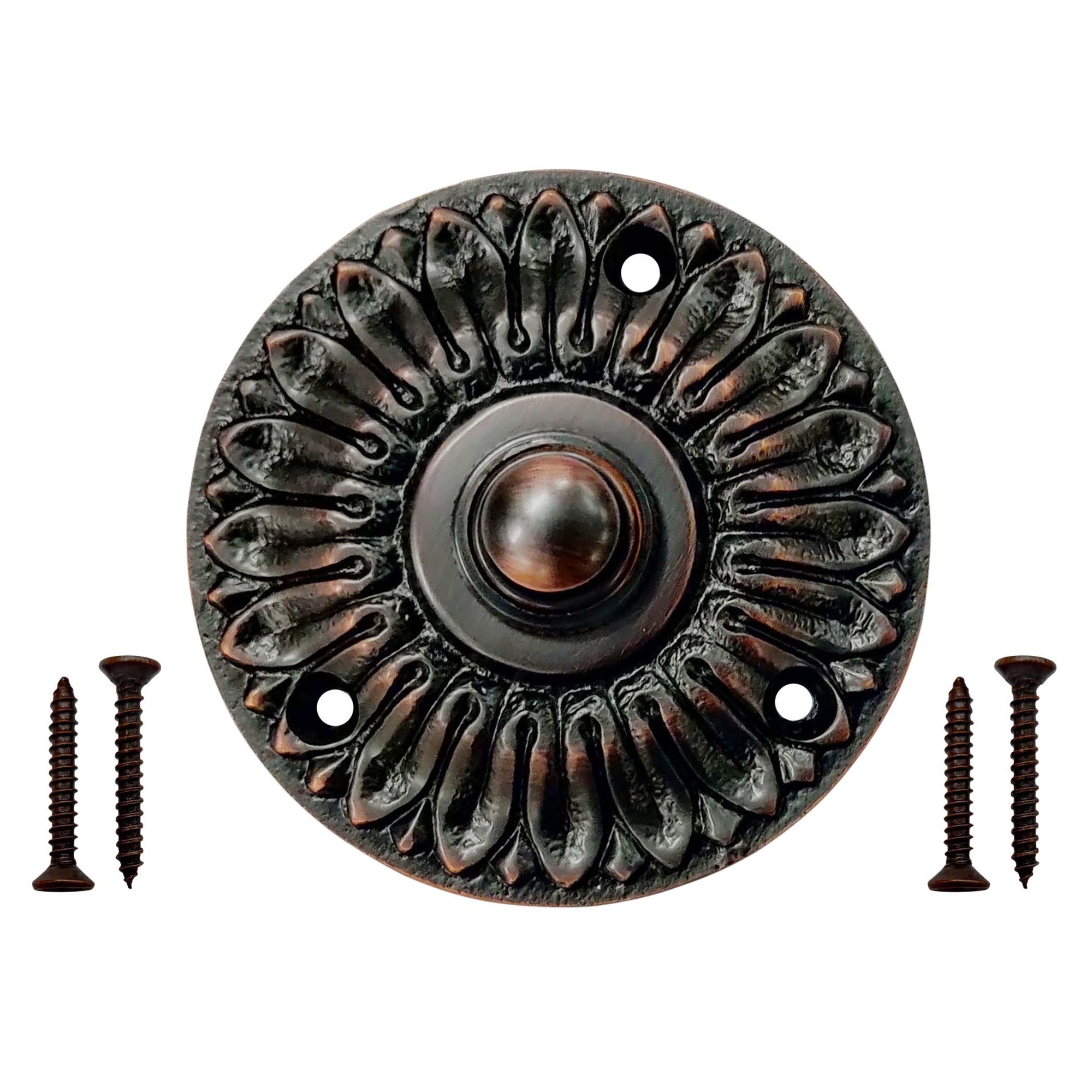 Decorative Doorbell Button – Finest Quality Bell Push Button – Easy to Install Calling Bell Button – Oil Rubbed Bronze