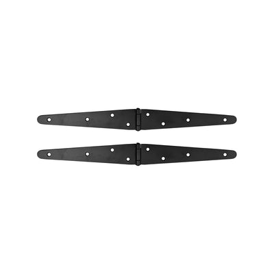 8" Black Antique Iron Double Strap Hinge – Black Powder Coated