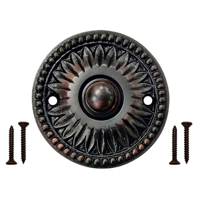 Decorative Doorbell Button – Finest Quality Bell Push Button – Easy to Install Calling Bell Button – Oil Rubbed Bronze