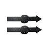 Black Antique Iron Hand Forged False Hinge Front Set -2- Piece Heavy Duty Gate False Hinges for Wooden and Metal Fences, Doors, Cabinets - Black Powder Coated Finish