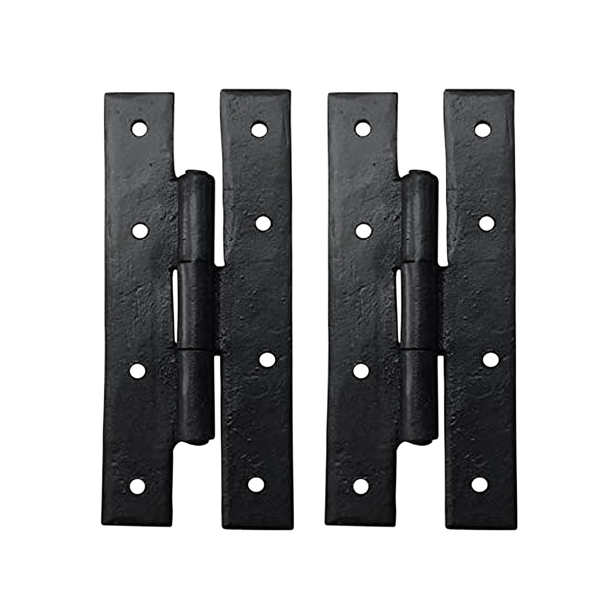 Black Antique Iron Hand Forged H Hinge - Black Powder Coated