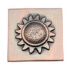 2.50 Inch Sunflower Brass Wall Tiles - Antique Copper