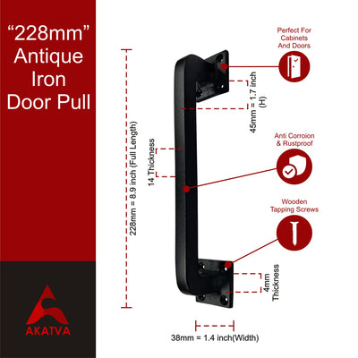 8.9" Premium Cabinet Pulls - Black Powder Coated Finish