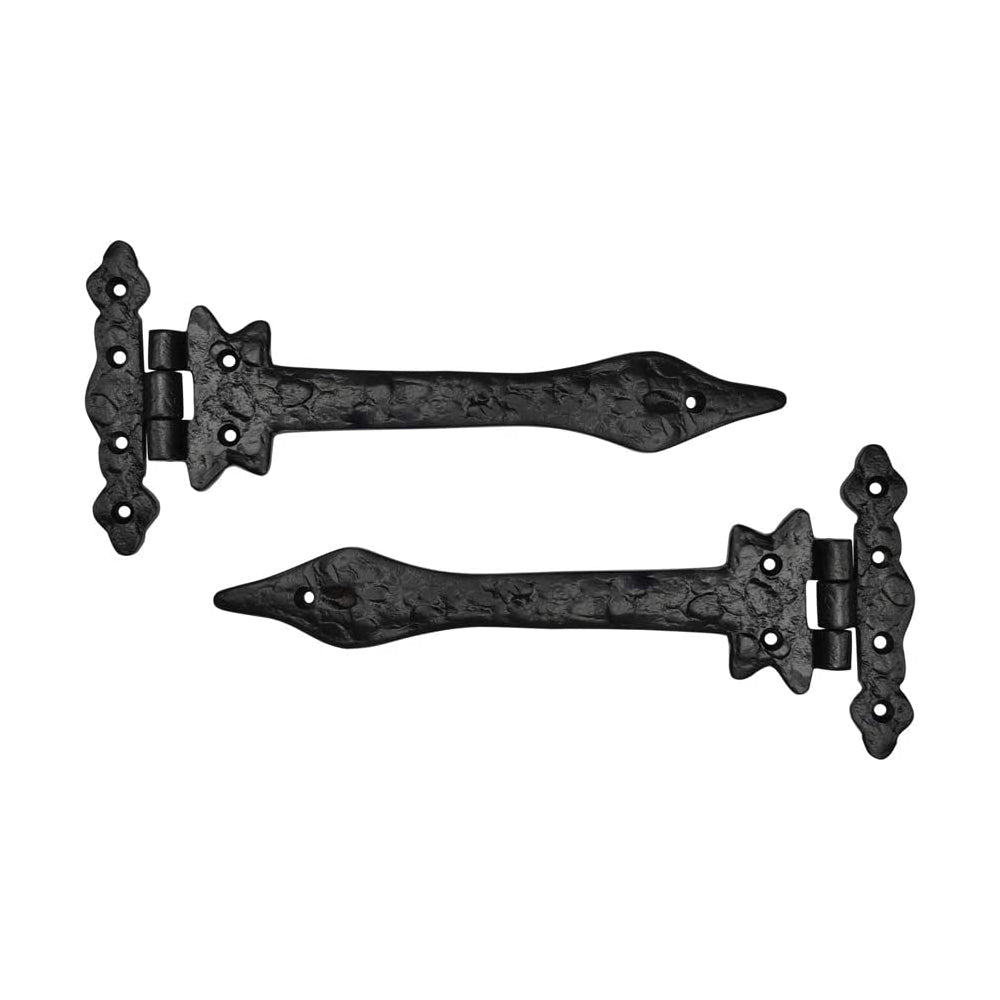 Jurua T Hinge Set -2-Pieces Heavy Duty Gate Hinges - Black Powder Coated Finish