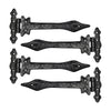 Olenyok T-Hinge Heavy Duty Gate Hinges for Wooden and Metal Fences, Doors, Cabinets - Set of 4 Pieces - Black Powder Coated