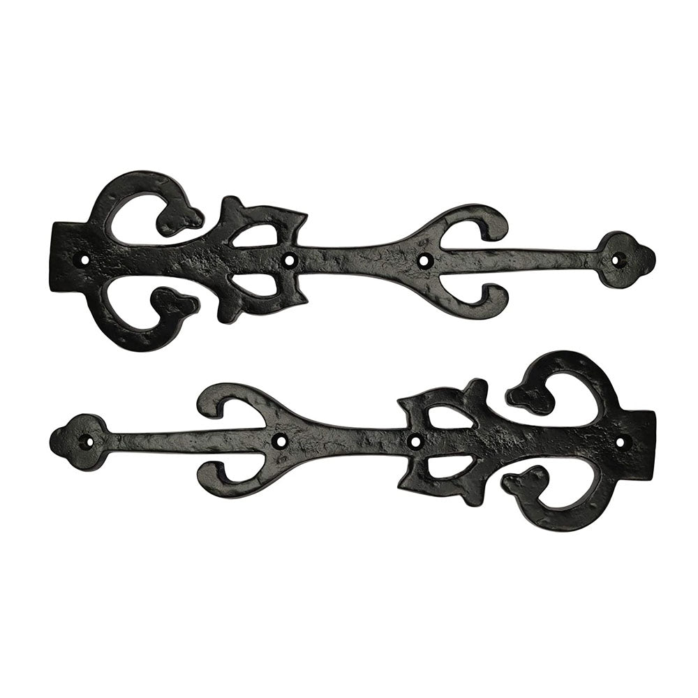 277mm Hinge Set - 2-Piece Gate Hinges - Black Powder Coated Finish