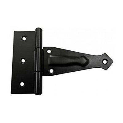 Black Antique Iron T-Hinge Set - 2 Piece Gate T-Hinges for Wooden and Metal Fences, Doors, Cabinets – Black Powder Coated