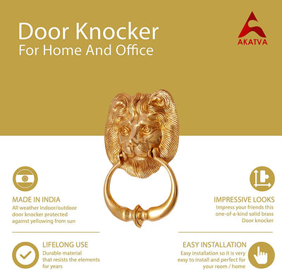 Brass Door Knocker - Polish Lacquered Finish