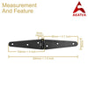 4" Black Antique Iron Double Strap Hinge – Black Powder Coated