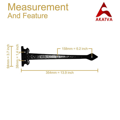 Cast Iron False Hinge Front - Black Powder Coated