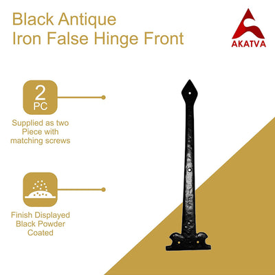 Cast Iron False Hinge Front - Black Powder Coated