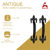 6.9" Black Antique Iron Door and Cabinet Pull (Black Powder Coated) – Furniture Door Pull Antique – Set of 2 Pieces