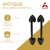 8.1" Black Antique Iron Door and Cabinet Pull (Black Powder Coated) – Furniture Door Pull Antique – Set of 2 Pieces