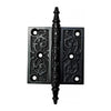 3" x 3" Brass Decorative Hinge - Black Powder Coated