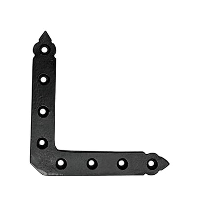 102mm x 102mm Black Antique Iron Dummy Corner Strap – Black Powder Coated