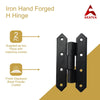 Black Antique Iron Hand Forged H Hinge - Black Powder Coated