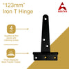 T-Hinge Heavy Duty Gate Hinges for Wooden and Metal Fences, Doors, Cabinets - Set of 4 Piece - Black Powder Coated