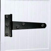 T-Hinge Heavy Duty Gate Hinges for Wooden and Metal Fences, Doors, Cabinets - Set of 4 Piece - Black Powder Coated